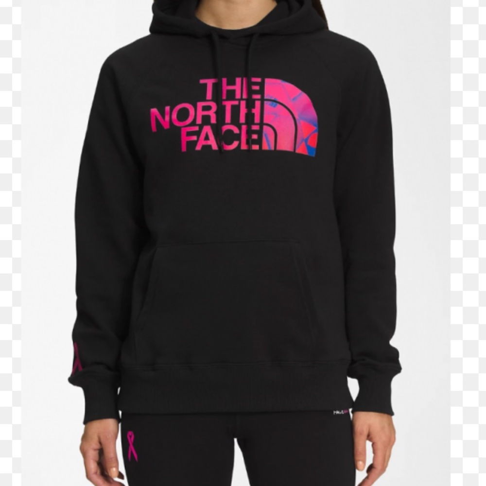 The North Face Black Hoodie with Pink Logo women’s small kids Large